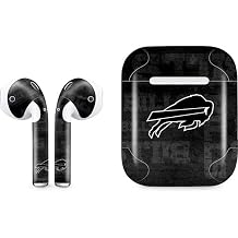 Skinit Decal Audio Skin Compatible with Apple AirPods - Officially Licensed NFL Buffalo Bills Black & White Design
