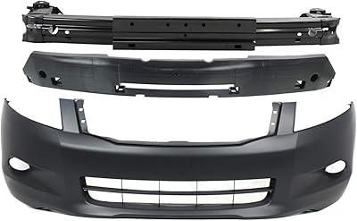 Go-Parts - Front Bumper Cover Kit for 2008-2010 Honda Accord, 3-Piece Set with Bumper Absorber and Bumper Reinforcement CoupeSedan Replacement 04711TA6A90ZZ,71130TA5A00ZZ,71172TA0K00