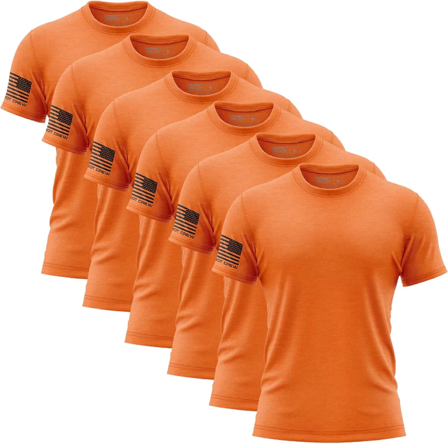 Mens 6 Pack High-Vis Safety Fresh T-Shirt, American Graphic Tee, Patriotic, USA & Freedom Style Shirt